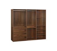 Vestidor modular de 3 elementos, nepal, nogal, 200x45x180 cm