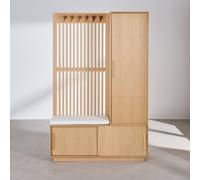 Vestidor modular de 3 puertas crudo y blanco 122 cm