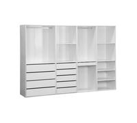 Vestidor modular de 4 elementos, modulo, blanco, 260x45x180 cm