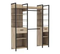 Vestidor urano roble kronberg y negro 180x45x208cm dormitorio industrial 180 cm