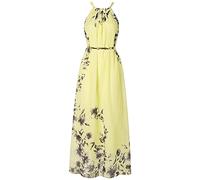 Vestidos bohemios 2026 para mujer, vestido bohemio con cuello colgante, sin mangas, largo de gasa para la playa, amarillo, XL