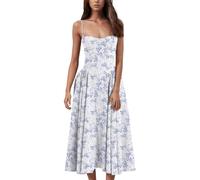 Vestidos Boho Largos 2026 Vestidos Verano Mujer 2026 Tallas Grandes Sin Mangas Talla Grande Tirantes Vestido Lino Vestido Tirantes Ropa de Mujer Verano Sin Espalda Dresses Azul Claro S