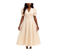 Vestidos casuales de primavera para mujer 2025 para verano, negocios, trabajo, por debajo de la rodilla, sin mangas, acampanado, plisado, vestido de cóctel, Albaricoque, Large