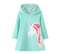 Vestidos con Capucha Niñas Largo Túnica Pullover Tops Manga Larga Algodón Suéter Casual Otoño Sudadera con Capucha Casual Ropa Top Sudadera Chica 2 3 4 5 6 7 años