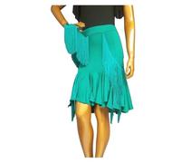 Vestidos Danza Latina Falda Corta de Baile Latino for niñas, Mujeres y Adultos, con borlas, Ideal for práctica, Swing, Tango Otras presentaciones(Green Skirt,3XL)