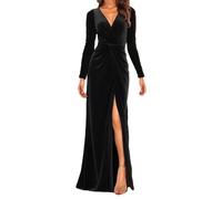Vestidos de cóctel para mujer, de manga larga, vestidos de invitada de boda | Vestidos sexys para mujer con curvas, sexy, de manga larga, entallados, con cuello en V, para noche, Navidad, vacaciones