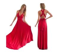Vestidos de Dama de Honor Vestidos de Dama Honor Cruzados, Vestidos Largos Elegantes for Mujer, for Fiesta Bodas, Noche Boda para la Noche(Red,6)