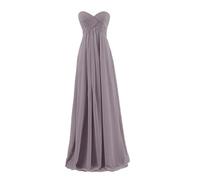 Vestidos de dama de honor Vestidos de dama honor elegantes sin tirantes, gasa, con pliegues y escote en forma corazón, for bodas, fiestas, noches, formales bailes graduación Para la noche(Grey 68,12)