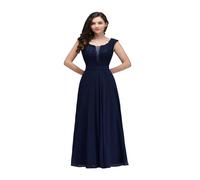 Vestidos de Dama de Honor Vestidos de Dama Honor Elegantes y, sin Mangas, Encaje, línea A, Vestidos Noche Largos for Mujer, Fiesta, Boda para la Noche(Deep Blue,6)