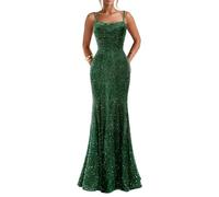 Vestidos de fiesta de terciopelo para mujer, sin mangas, tirantes delgados, vestido de baile de sirena, vestido formal de noche, Verde esmeralda., 54 Grande