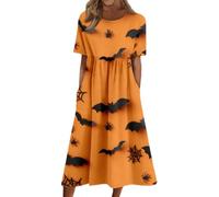 Vestidos De Fiesta Mujer Elegantes Disfraz Halloween Adulta Estampado De Halloween Elegante Disfraz Demonio Mujer Vampiresa Fiestas Y Cosplay Vestidos Gotico Manga Corta Dresses for Women L