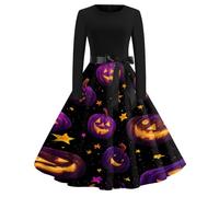 Vestidos De Fiesta Mujer Elegantes Disfraz Halloween Adulta Estampado De Halloween Gotico Vestido Fiesta Mujer Demonio Fiestas Y Cosplay Vestidos Elegante Manga Larga Dresses for Women XXL