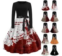 Vestidos De Fiesta Mujer Elegantes Disfraz Halloween Adulta Manga Larga Moda Vestidos Fiesta Fantasma Fiestas Y Cosplay Vestidos Gotico Novia Cadaver Dresses for Women 5XL