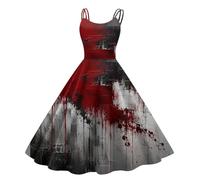Vestidos De Fiesta Mujer Elegantes Disfraz Halloween Adulta Novia Cadaver Gotico Disfraz Vampiresa Mujer Demonio Fiestas Y Cosplay Vestidos Moda Sin Mangas Dresses for Women XXL