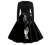 Vestidos De Fiesta Mujer Elegantes Disfraz Halloween Adulta Novia Cadaver Vintage Disfraz Mujer Demonio Fiestas Y Cosplay Vestidos Gotico Manga Larga Dresses for Women 5XL