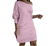 Vestidos De Fiesta Mujer Elegantes Rojo Lentejuelas Cuello En V Manga Larga Moda Slim Fit Cintura Alta Vestidos Largo Sexy Mini Vestido Vintage con Pliegues Nochevieja Cena Empresa