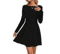 Vestidos De Fiesta Mujer Elegantes Vestido Invitada Boda Elegante Ropa Manga Larga Clásico Disfraz Otoño Jersey Nochevieja Top Casual 2#Negro XL
