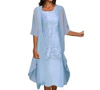 Vestidos De Fiesta Mujer Elegantes,Vestido Verano Casual Vestidos De Boda Invitada Manga Corta Coctel Volante Dobladillo A LíNea Ropa Elegante Vestido Playas y Fiestas de Vacaciones Noche Primavera