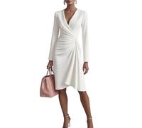 Vestidos De Fiesta Mujer Elegantes Vestidos De Fiesta Casual Ropa Manga Larga Popular Disfraz Invierno Top Christmas Jersey Elegante 2#Blanco S