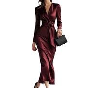 Vestidos De Fiesta Mujer Elegantes Vestidos De Fiesta Elegante Ropa Manga Larga Clásico Disfraz Otoño Top Christmas Jersey Casual 2#Vino S 2026