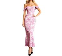 Vestidos De Fiesta Talla 52 54 Invitada Una Navidad Rosa Cumpleaños Pichi Largas Dos Tango Femeninos Escotados Clasicos Arreglados Plateados XL Jackie Corta Espalda Trabajar