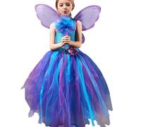 Vestidos de hadas para niñas - Accesorios de fotos para concurso con alas y magia - Disfraz de hadas para niños - para maquillaje escena rendimiento Cosplay fiesta festival Navidad vacaciones orgullo
