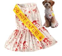 Vestidos De Halloween Para Mascotas, Disfraz De Halloween Ligero Para Perros | Ropa Especttral Para Mascotas, Falda De Halloween Manchada De Sangre De Miedo Para Perros Y Gatos