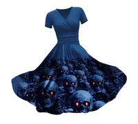 Vestidos de Halloween para mujer, vestidos de verano góticos, cuello en V, vestidos de noche con impresión 3D, vestido de cóctel, vestido de fiesta, vestido de fiesta, vestido de baile, vestido