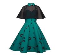 Vestidos de Halloween para mujer, vestidos de verano, góticos, vintage, vestidos de noche con bufanda de malla, vestido de cóctel, vestido de fiesta, vestido de baile, vestido informal para Halloween