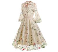 Vestidos de invitada de boda para mujer, vestido de graduación formal con cuello en V para mujer, elegante vestido de baile de manga 3/4, maxivestido de cintura imperio, vestido encantador de boda
