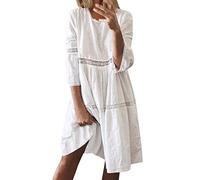 Vestidos de lino para mujer, vestidos bohemios de verano del Reino Unido para mujer, vestido largo de gran tamaño, cintura caída, vestido recortado, vestidos de playa, vestidos de verano midi