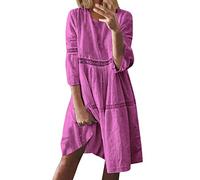 Vestidos de lino para mujer, vestidos bohemios de verano del Reino Unido para mujer, vestido largo de gran tamaño, cintura caída, vestido recortado, vestidos de playa, vestidos de verano midi