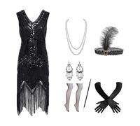 Vestidos de los años 20 para mujer, vestidos con flecos y lentejuelas con cuentas pesadas, disfraces de mujer con accesorios para vestidos de los años 20, Cosplay Disfraces De Anime Para Mujeres