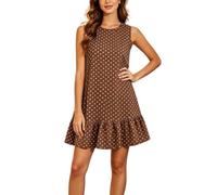 Vestidos de lunares hasta la rodilla, vestidos de noche para mujer, sin | Vestidos de invitada de boda para mujer, vestidos de cóctel con cuello redondo, elegantes vestidos de Halloween para mujer