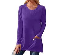 Vestidos de mujer 2026 Vestidos de manga larga para mujer con botones cuello redondo lateral, vestido de otoño, túnica con casual verano una línea vestido de playa, azul, XL