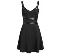 Vestidos de mujer elegantes de fiesta, para mujer, tallas grandes, vendaje sólido, dobladillo irregular, sin mangas, vestido para mujer de verano (negro L)