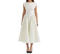 Vestidos De Mujer Elegantes,Vestido De Noche Elegante De Corte A Largo Sin Mangas con Cuello Redondo Y Cintura Alta para Mujer para Invitada De Boda Formal para Cóctel O Fiesta Formal.