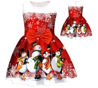 Vestidos de Navidad Para Niños, Vestido Rojo Niñas Vestido De Navidad Tanque Vestido De Cuello Redondo Sin Mangas Vestidos Con Lazo Tutú Vestido De Noche Vestido De Princesa Merry Christmas Fiesta De