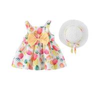 Vestidos De NiñA De 2 A 5 AñOs-Vestido De Tutú para NiñA, De Verano, Sin Mangas, con Espalda Descubierta, De Princesa, para Fiesta De CumpleañOs, con Lazo De Flores, Vestido De Verano