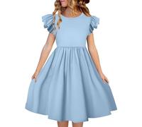 Vestidos De NiñA De 2 A 5 AñOs-Vestido De Verano con Mangas con Volantes para NiñAs Y NiñOs