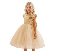 Vestidos De NiñA De 2 A 5 AñOs-Vestidos De NiñA con Mangas Abullonadas Y Cuello En V para Sesiones De Fotos Informales Al Aire Libre, Fiestas, Actuaciones, Primavera, Verano Y OtoñO.