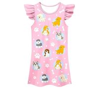 Vestidos De NiñA De 2 A 5 AñOs-Vestidos De Verano para NiñAs, Informales, con Estampado Animal, Sin Mangas, para Jugar, para NiñAs PequeñAs, CóModos Y Holgados, para Dormir, De 3 A 10 AñOs