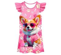Vestidos De NiñA De 2 A 5 AñOs-Vestidos De Verano para NiñAs, Informales, con Estampado Animal, Sin Mangas, para Jugar, para NiñAs PequeñAs, CóModos Y Holgados, para Dormir, De 3 A 10 AñOs
