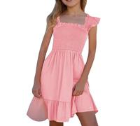 Vestidos De NiñA De 2 A 5 AñOs-Vestidos De Verano para NiñAs, Sin Mangas, Fruncidos Y con Bolsillos