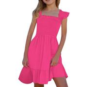 Vestidos De NiñA De 2 A 5 AñOs-Vestidos De Verano para NiñAs, Sin Mangas, Fruncidos Y con Bolsillos