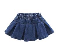 Vestidos de niña para el día a día. Falda elástica cómoda para Actividades al Libre y Primavera/Verano niñas de 12 Meses a 6 años. De Cuero Roja Perchas De