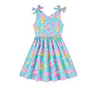 Vestidos de Niños 2026 Vestido Sin Mangas Con Patrón De Hielo Para Niñas, Bonito Vestido De Verano Para Chicas Niñas Con Lindas Tirantes Casual Largo Vestido De Princesa Blanca, multicolor, 6-7 años
