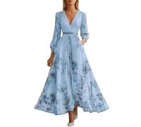 Vestidos de noche elegantes con cuello en V para boda, vestido de gasa para mujer, vestido de cóctel festivo, sin mangas, línea A, vestido de baile, vestido largo de flores, vestido de invitado de