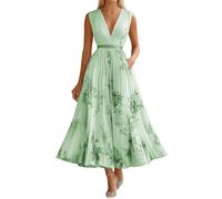 Vestidos de noche elegantes para bodas, vestido de gasa para mujer, vestido de cóctel festivo, sin mangas, línea A, vestido largo de flores, vestido de invitado de boda, vestido elegante, vestido de