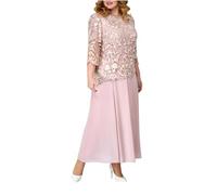 Vestidos de noche para mujer, elegante, manga 3/4, bordado, de encaje, vestido largo de gasa, modesto, formal, vestidos de cóctel para madres de la novia/novio, tallas grandes, oferta de liquidación